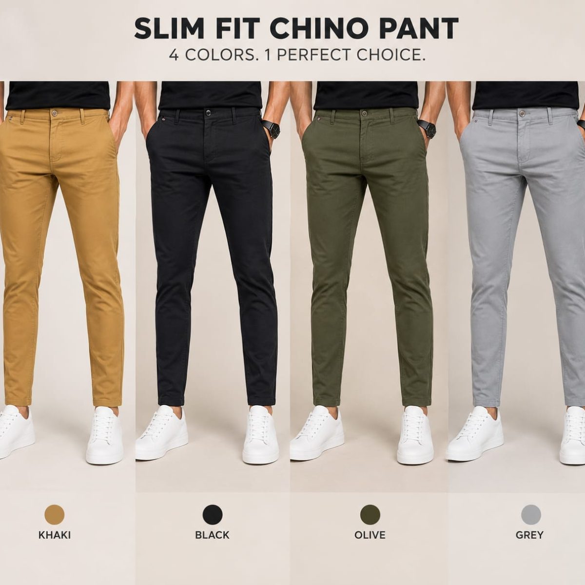 KHAKI & BLACK & OLIVE & ASH